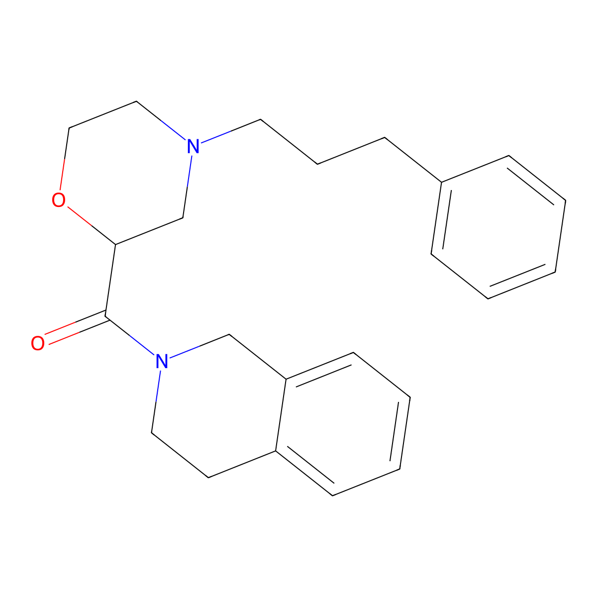 2-[4-(3-Phenylpropyl)morpholine-2-carbonyl]-1,2,3,4-tetrahydroisoquinoline molecular structure, CAS 3054580-41-2