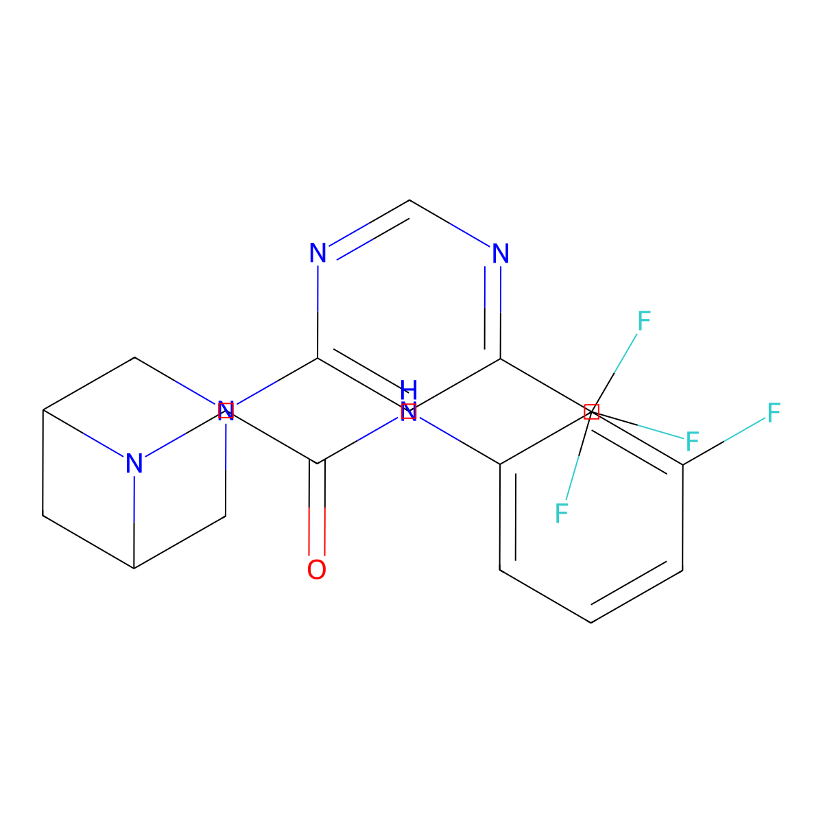 N-(3-fluorophenyl)-2-{3-[6-(trifluoromethyl)pyrimidin-4-yl]-3,6-diazabicyclo[3.1.1]heptan-6-yl}acetamide molecular structure, CAS 3054580-58-1