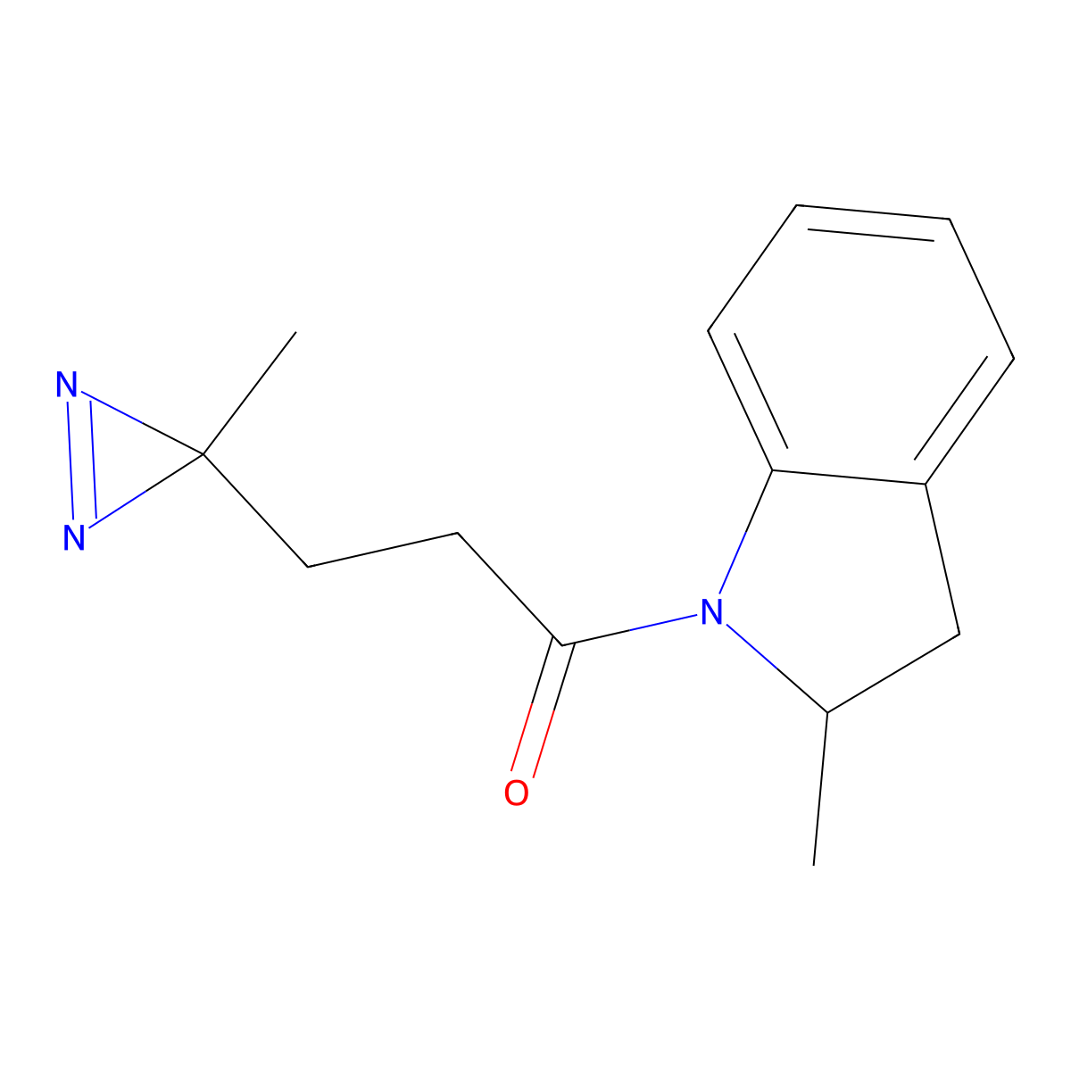 1-(2-methyl-2,3-dihydro-1H-indol-1-yl)-3-(3-methyl-3H-diazirin-3-yl)propan-1-one molecular structure, CAS 3054580-60-5