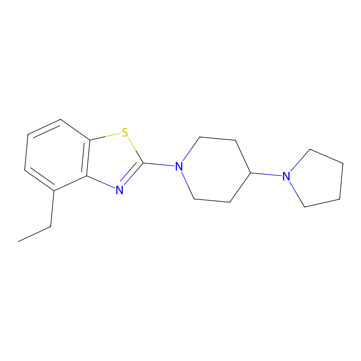 4-Ethyl-2-[4-(pyrrolidin-1-yl)piperidin-1-yl]-1,3-benzothiazole molecular structure, CAS 3054580-61-6