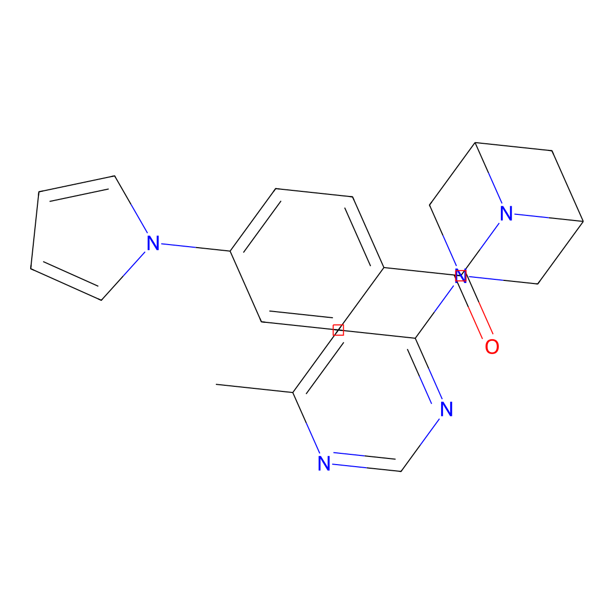 3-(6-methylpyrimidin-4-yl)-6-[4-(1H-pyrrol-1-yl)benzoyl]-3,6-diazabicyclo[3.1.1]heptane molecular structure, CAS 3054580-72-9