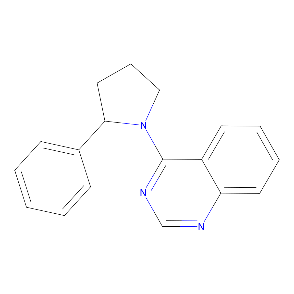 4-(2-Phenylpyrrolidin-1-yl)quinazoline molecular structure, CAS 3054580-78-5