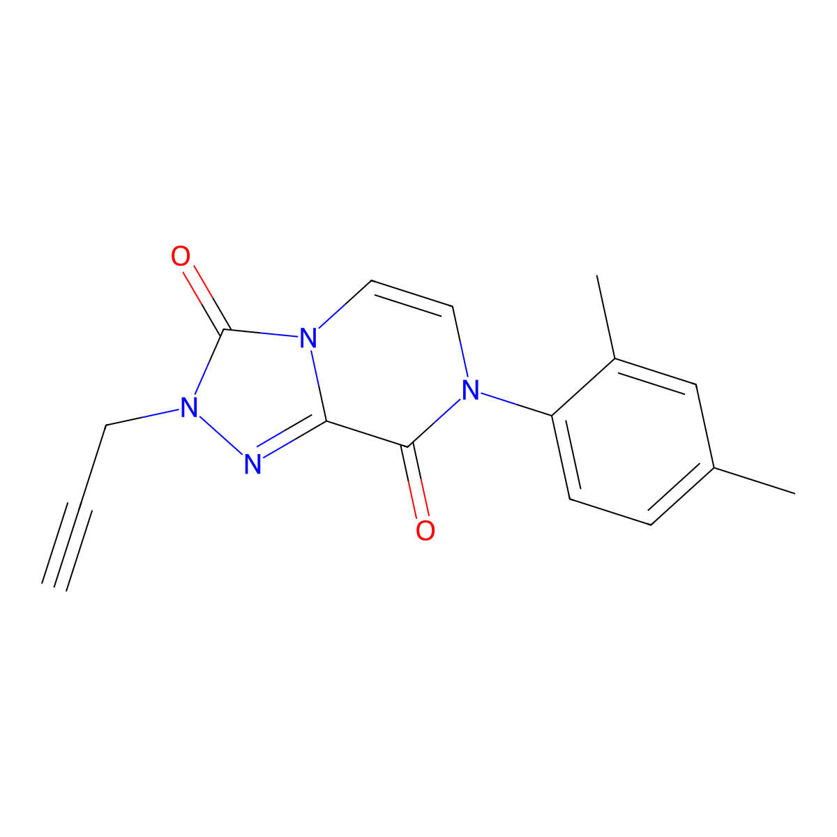 7-(2,4-dimethylphenyl)-2-(prop-2-yn-1-yl)-2H,3H,7H,8H-[1,2,4]triazolo[4,3-a]pyrazine-3,8-dione molecular structure, CAS 3054580-80-9