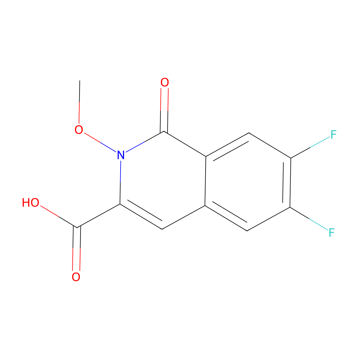 6,7-Difluoro-2-methoxy-1-oxo-1,2-dihydroisoquinoline-3-carboxylic acid molecular structure, CAS 3054580-81-0