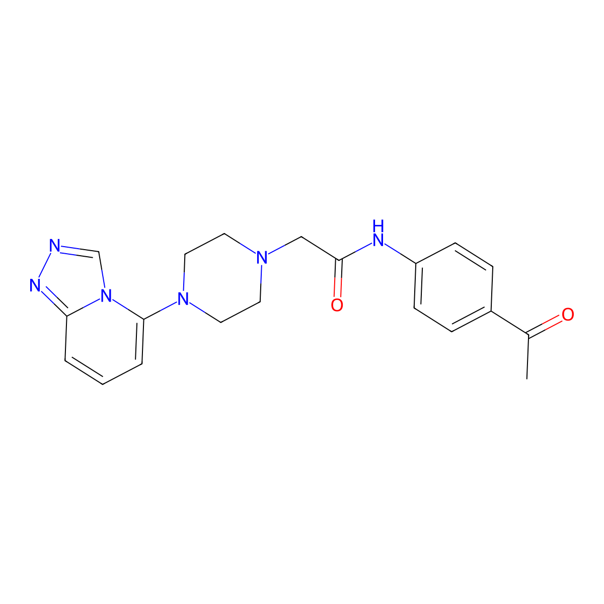 N-(4-acetylphenyl)-2-(4-{[1,2,4]triazolo[4,3-a]pyridin-5-yl}piperazin-1-yl)acetamide molecular structure, CAS 3054580-82-1