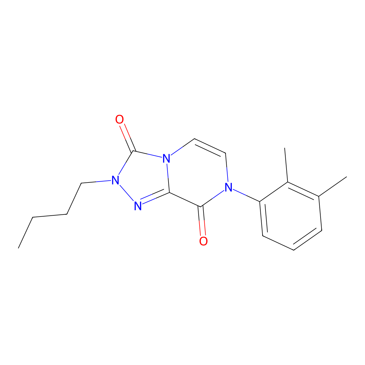 2-butyl-7-(2,3-dimethylphenyl)-2H,3H,7H,8H-[1,2,4]triazolo[4,3-a]pyrazine-3,8-dione molecular structure, CAS 3054580-88-7