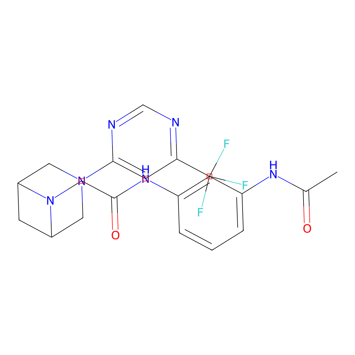 N-(3-acetamidophenyl)-2-{3-[6-(trifluoromethyl)pyrimidin-4-yl]-3,6-diazabicyclo[3.1.1]heptan-6-yl}acetamide molecular structure, CAS 3054580-91-2