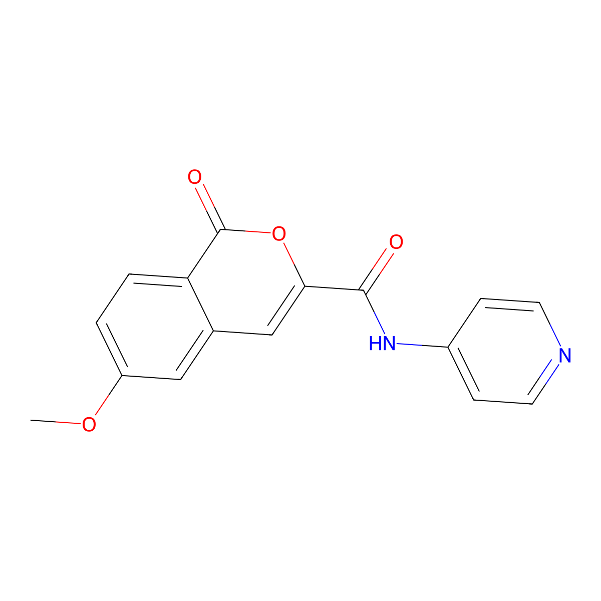 6-methoxy-1-oxo-N-(pyridin-4-yl)-1H-isochromene-3-carboxamide molecular structure, CAS 3054580-99-0