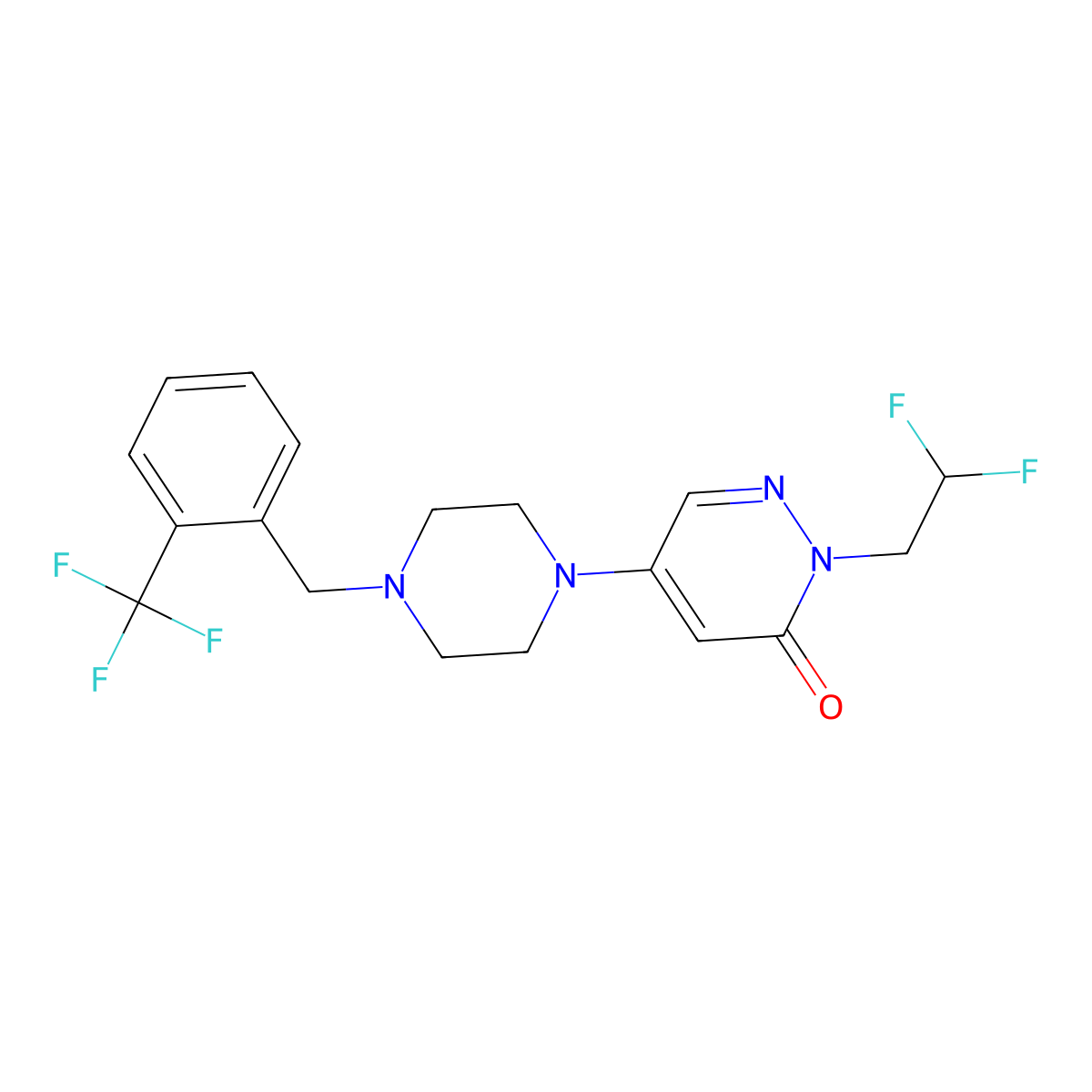 2-(2,2-Difluoroethyl)-5-(4-{[2-(trifluoromethyl)phenyl]methyl}piperazin-1-yl)-2,3-dihydropyridazin-3-one molecular structure, CAS 3054581-15-3