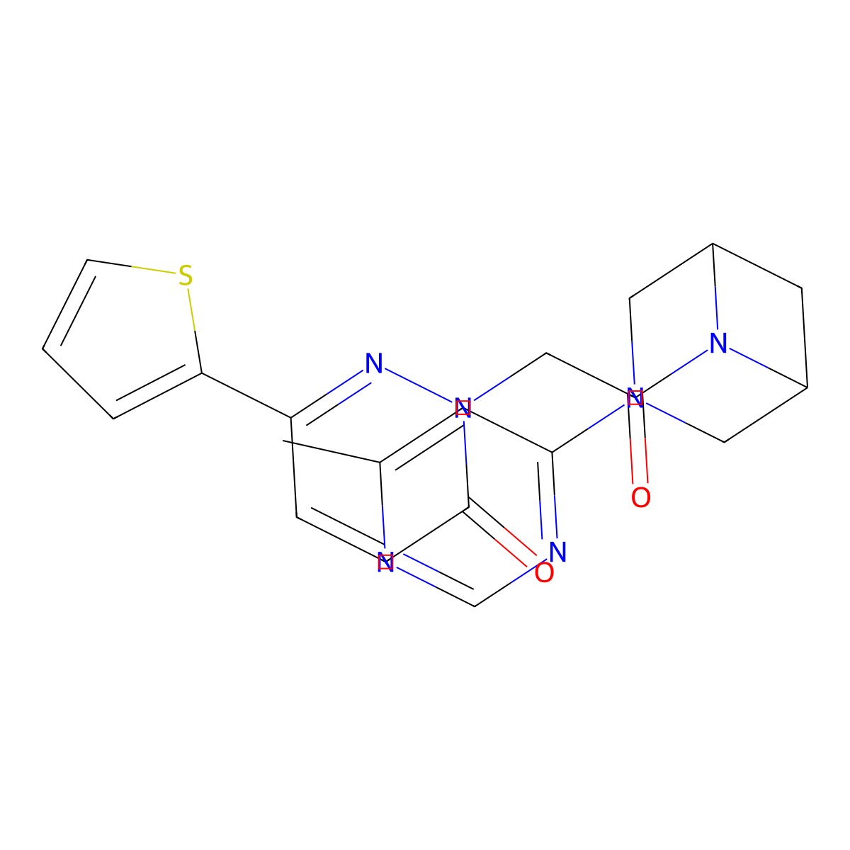 2-{2-[3-(6-Methylpyrimidin-4-yl)-3,6-diazabicyclo[3.1.1]heptan-6-yl]-2-oxoethyl}-6-(thiophen-2-yl)-2,3-dihydropyridazin-3-one molecular structure, CAS 3054581-16-4