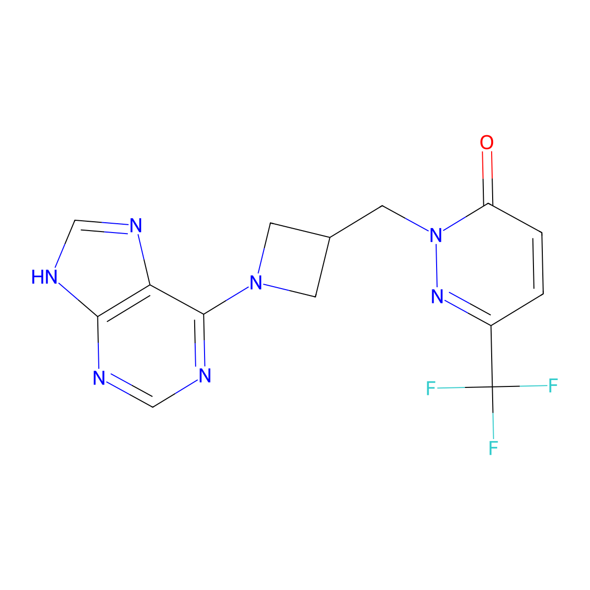 2-{[1-(9H-purin-6-yl)azetidin-3-yl]methyl}-6-(trifluoromethyl)-2,3-dihydropyridazin-3-one molecular structure, CAS 3054581-22-2
