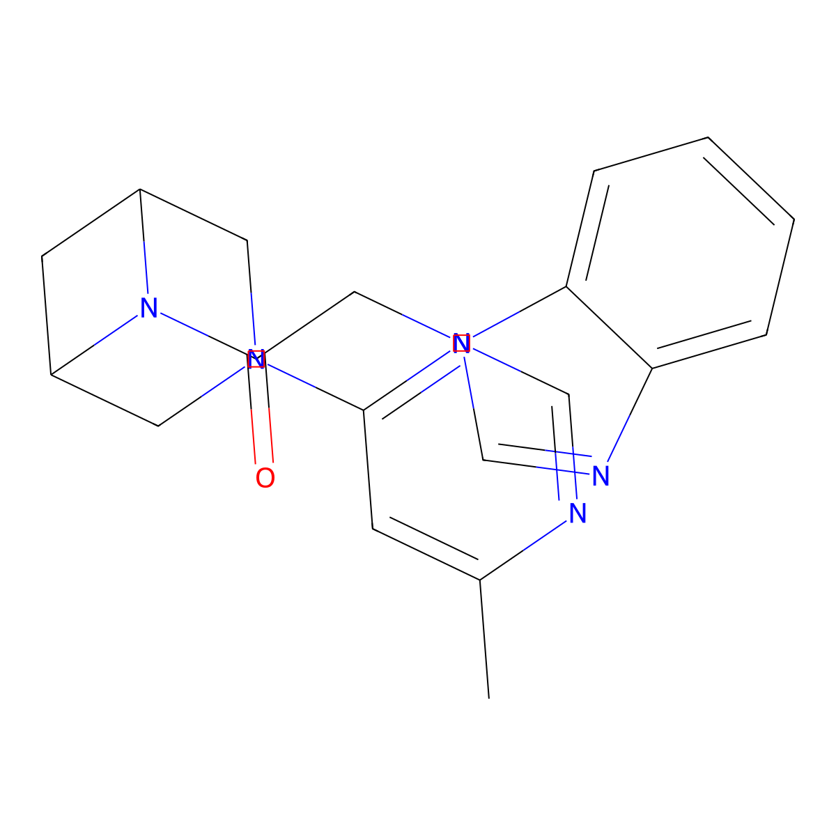 2-(1H-1,3-benzodiazol-1-yl)-1-[3-(6-methylpyrimidin-4-yl)-3,6-diazabicyclo[3.1.1]heptan-6-yl]ethan-1-one molecular structure, CAS 3054581-24-4