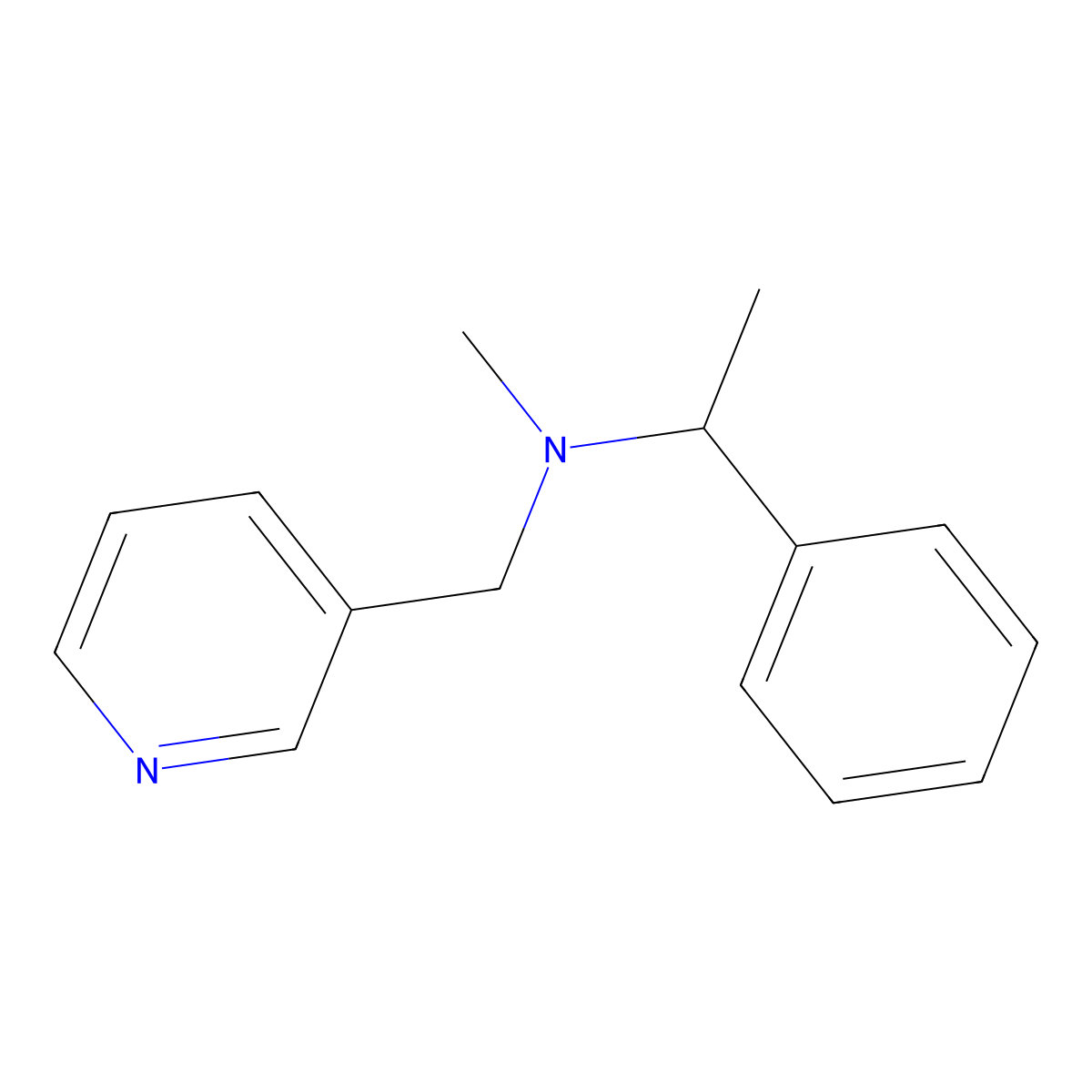 Methyl(1-phenylethyl)[(pyridin-3-yl)methyl]amine molecular structure, CAS 3054581-39-1