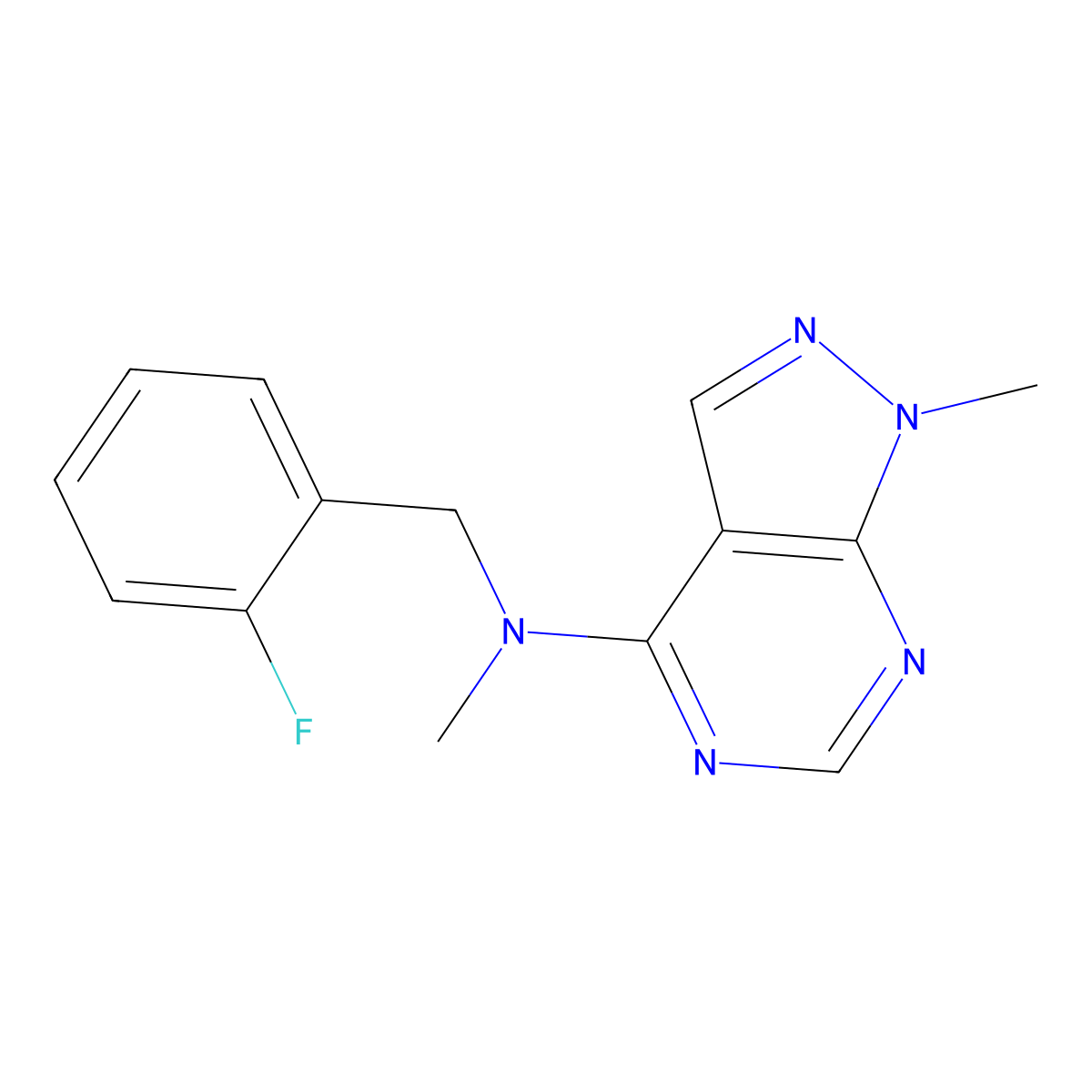 N-[(2-fluorophenyl)methyl]-N,1-dimethyl-1H-pyrazolo[3,4-d]pyrimidin-4-amine molecular structure, CAS 3054581-40-4