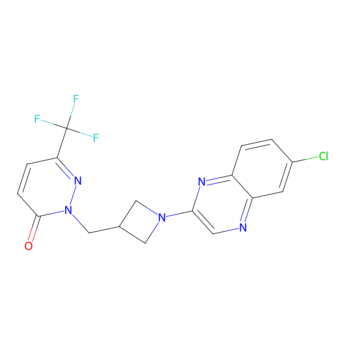 2-{[1-(6-Chloroquinoxalin-2-yl)azetidin-3-yl]methyl}-6-(trifluoromethyl)-2,3-dihydropyridazin-3-one molecular structure, CAS 3054581-45-9