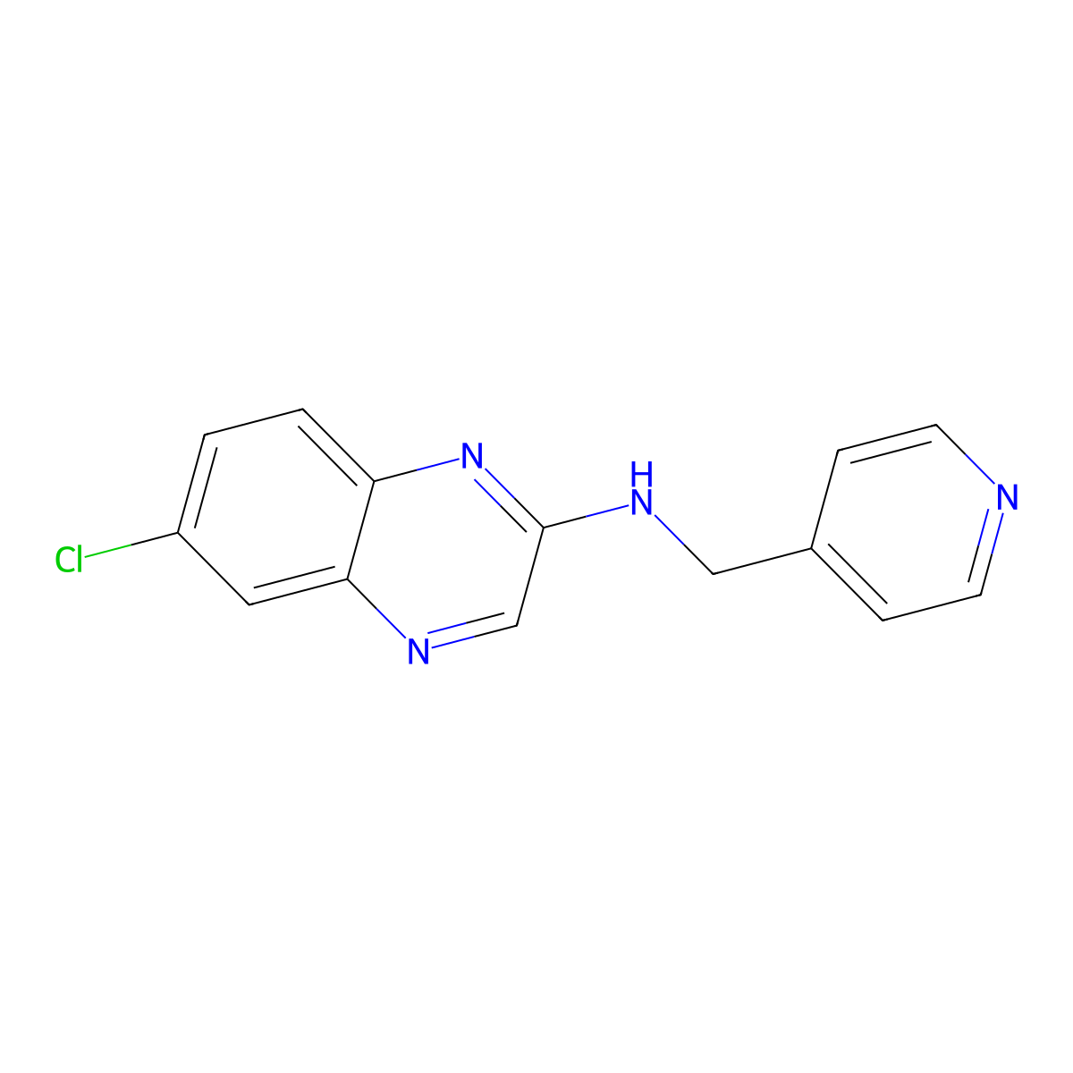 6-chloro-N-[(pyridin-4-yl)methyl]quinoxalin-2-amine molecular structure, CAS 3054581-63-1