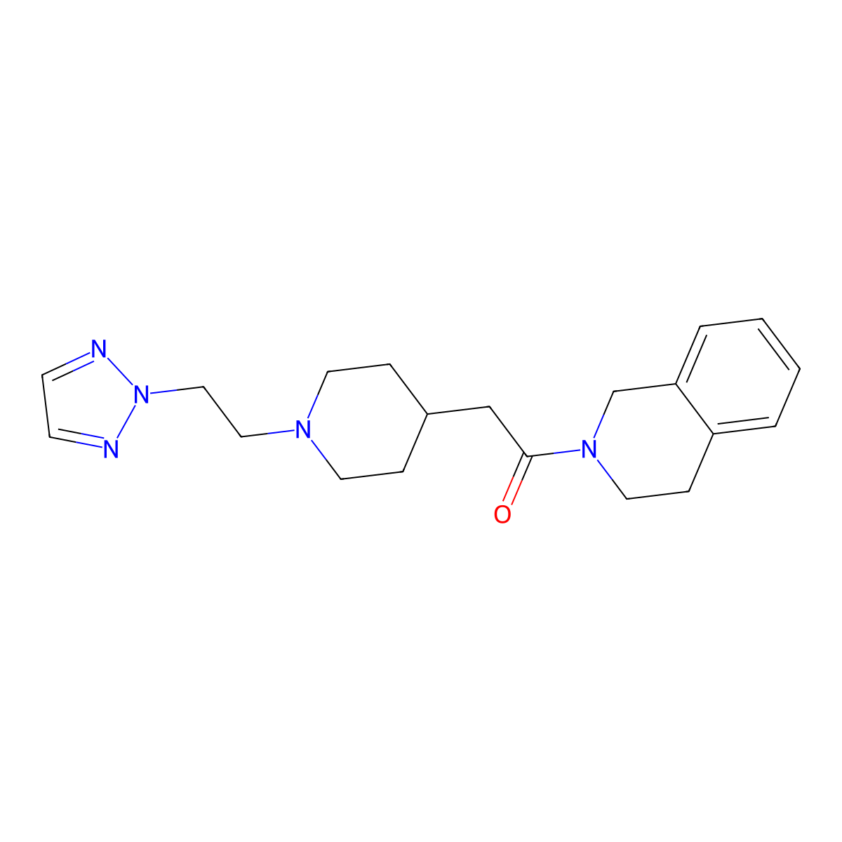 1-(1,2,3,4-tetrahydroisoquinolin-2-yl)-2-{1-[2-(2H-1,2,3-triazol-2-yl)ethyl]piperidin-4-yl}ethan-1-one molecular structure, CAS 3054581-67-5