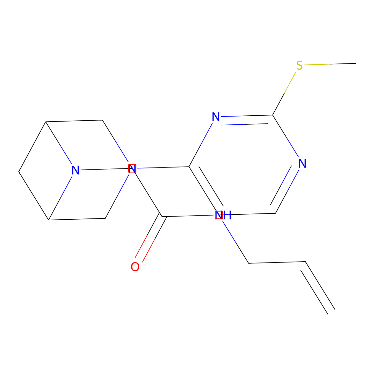 2-{3-[2-(methylsulfanyl)pyrimidin-4-yl]-3,6-diazabicyclo[3.1.1]heptan-6-yl}-N-(prop-2-en-1-yl)acetamide molecular structure, CAS 3054581-72-2