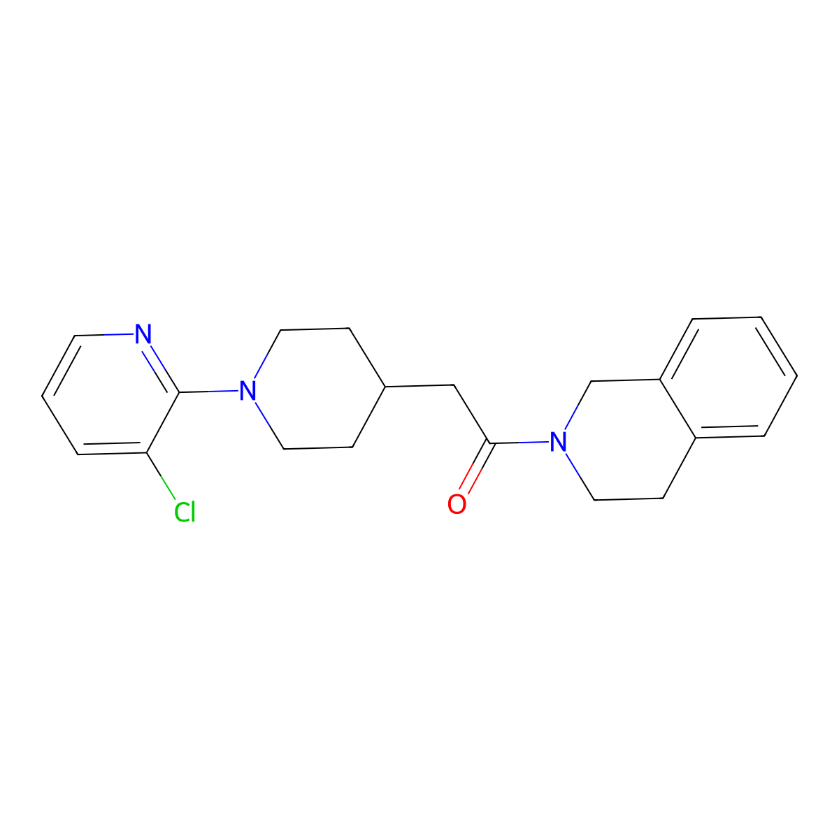 2-[1-(3-Chloropyridin-2-yl)piperidin-4-yl]-1-(1,2,3,4-tetrahydroisoquinolin-2-yl)ethan-1-one molecular structure, CAS 3054581-76-6