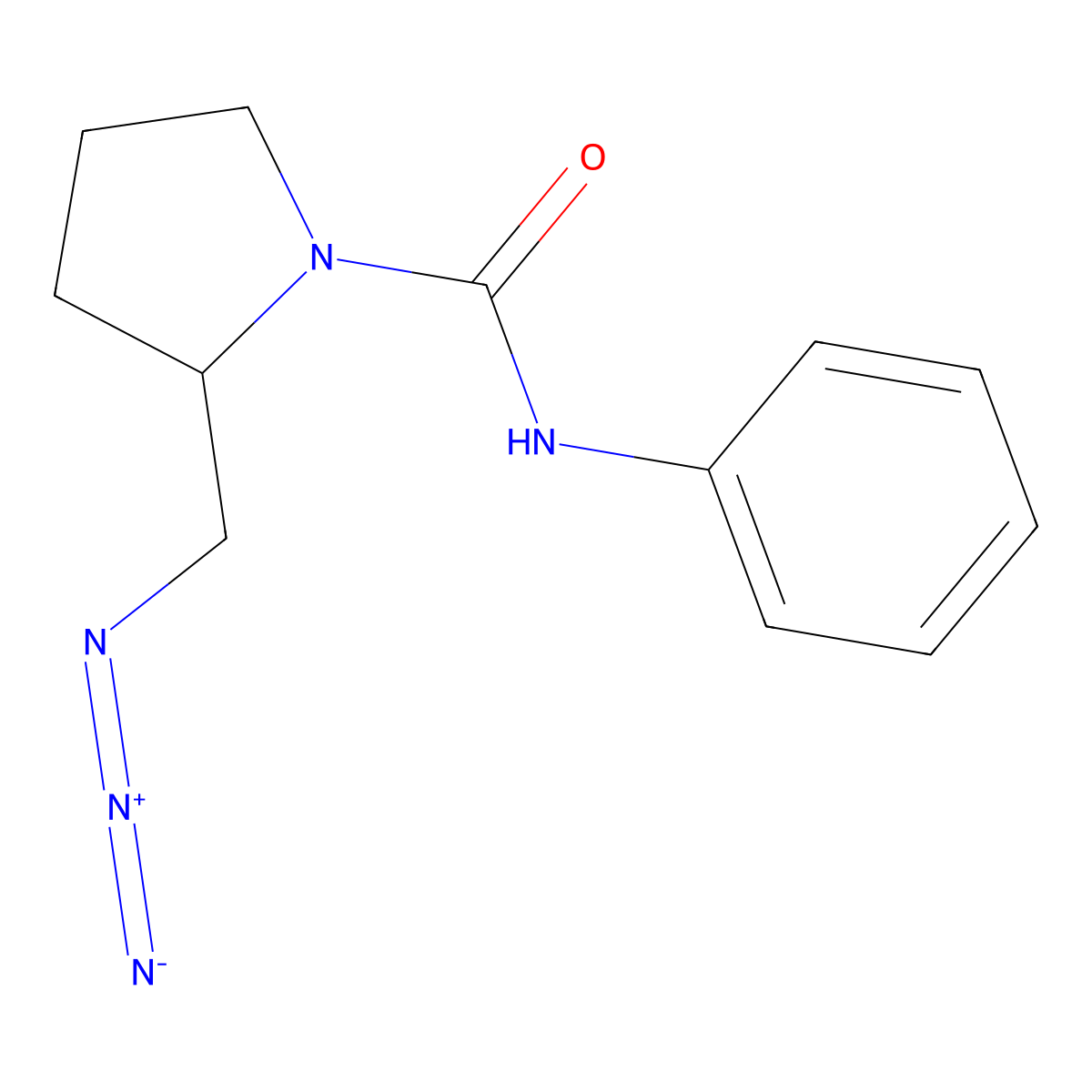 2-(azidomethyl)-N-phenylpyrrolidine-1-carboxamide molecular structure, CAS 3054582-03-2