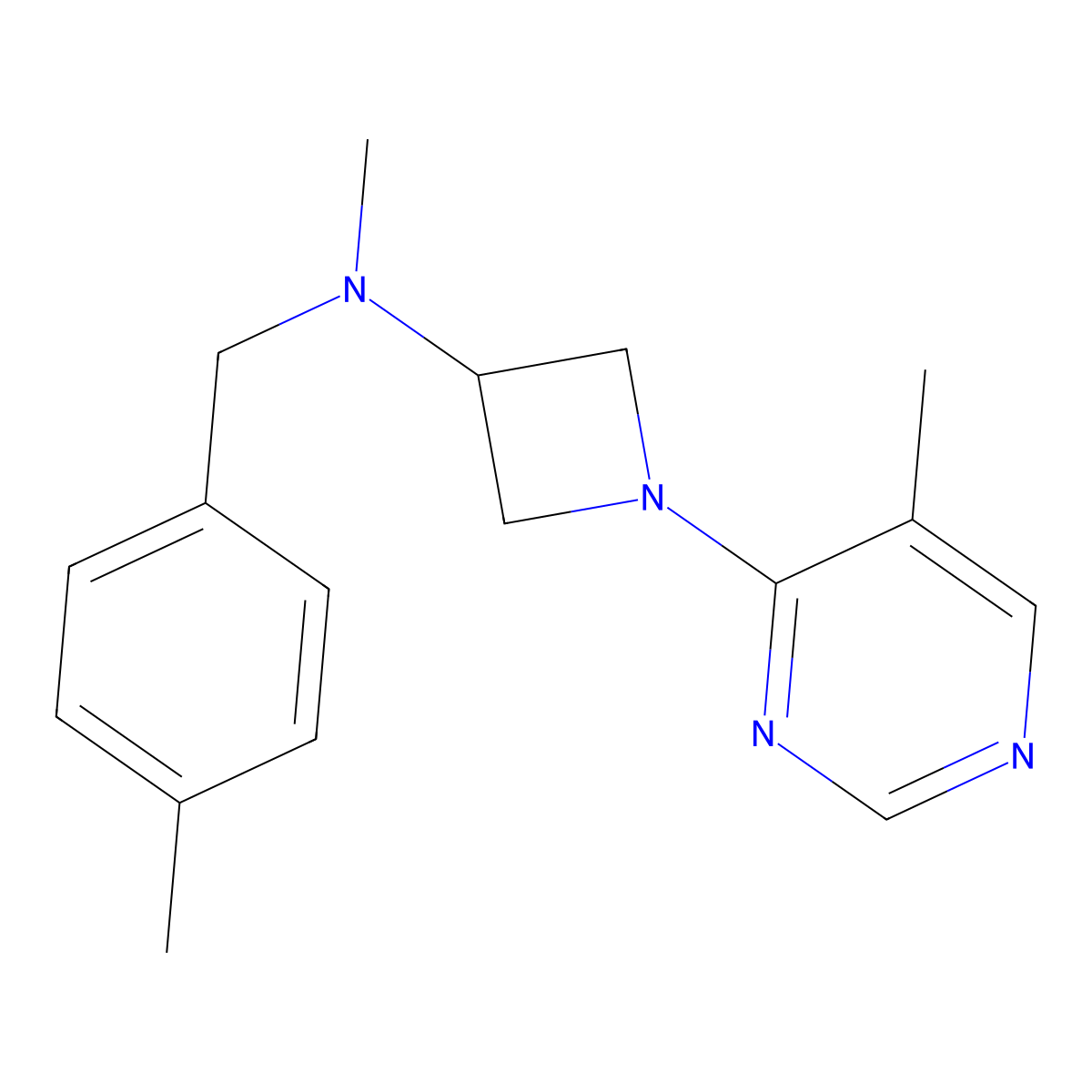 N-methyl-N-[(4-methylphenyl)methyl]-1-(5-methylpyrimidin-4-yl)azetidin-3-amine molecular structure, CAS 3054582-06-5