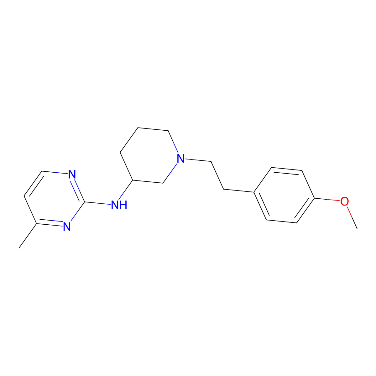 N-{1-[2-(4-methoxyphenyl)ethyl]piperidin-3-yl}-4-methylpyrimidin-2-amine molecular structure, CAS 3054582-09-8