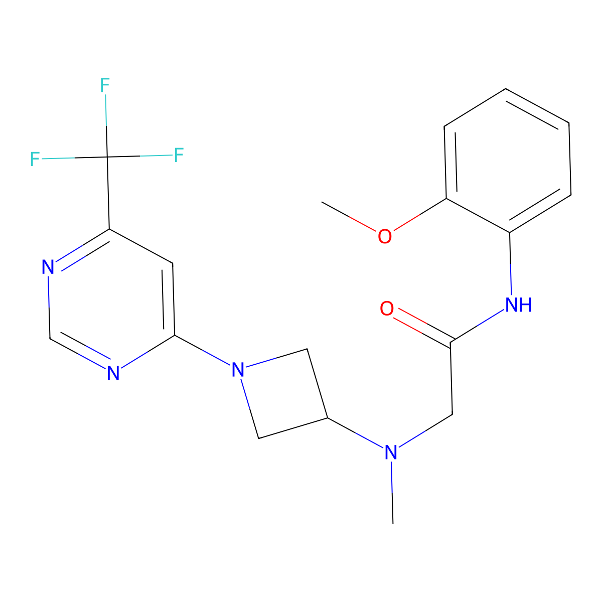 N-(2-methoxyphenyl)-2-[methyl({1-[6-(trifluoromethyl)pyrimidin-4-yl]azetidin-3-yl})amino]acetamide molecular structure, CAS 3054582-16-7
