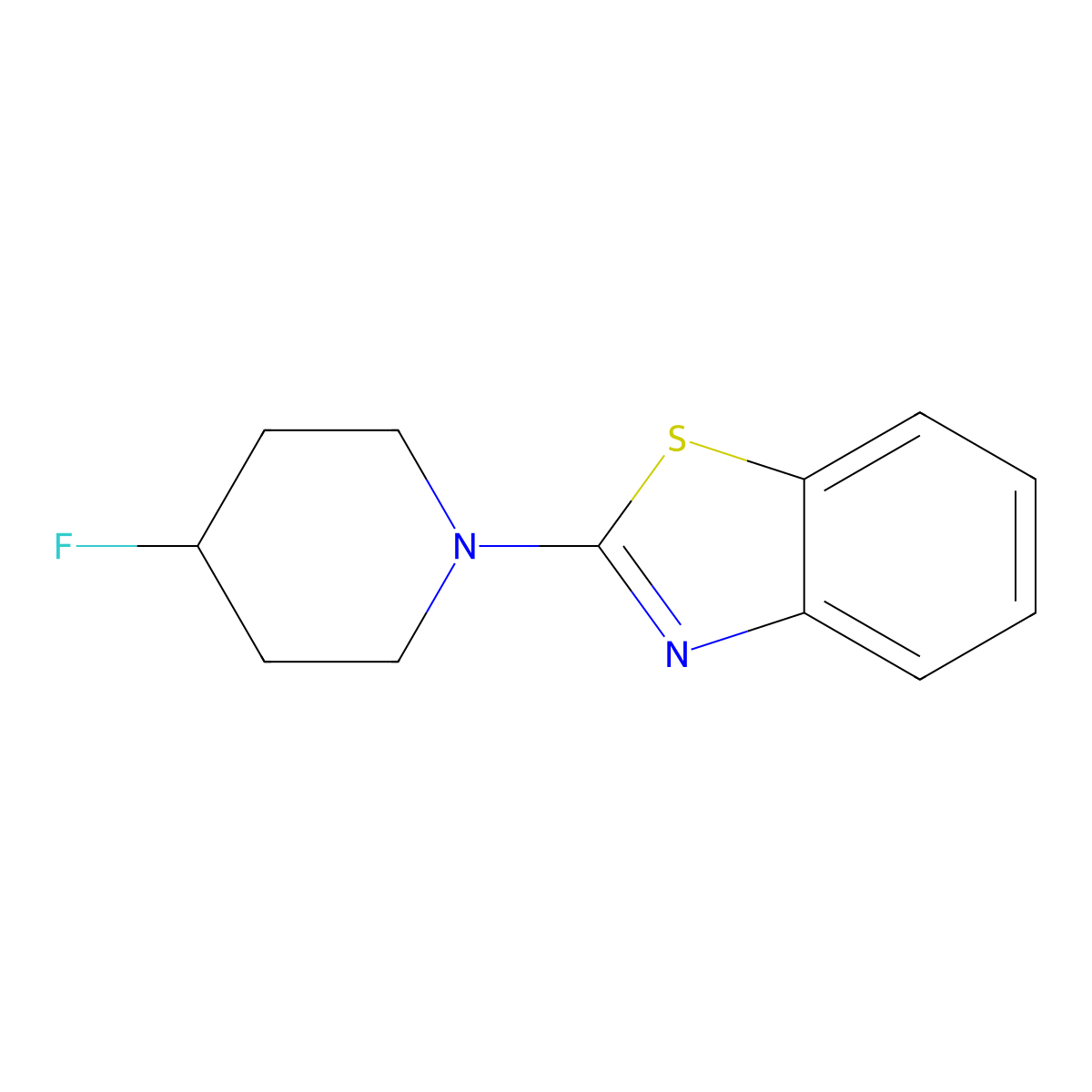 2-(4-Fluoropiperidin-1-yl)-1,3-benzothiazole molecular structure, CAS 3054582-19-0