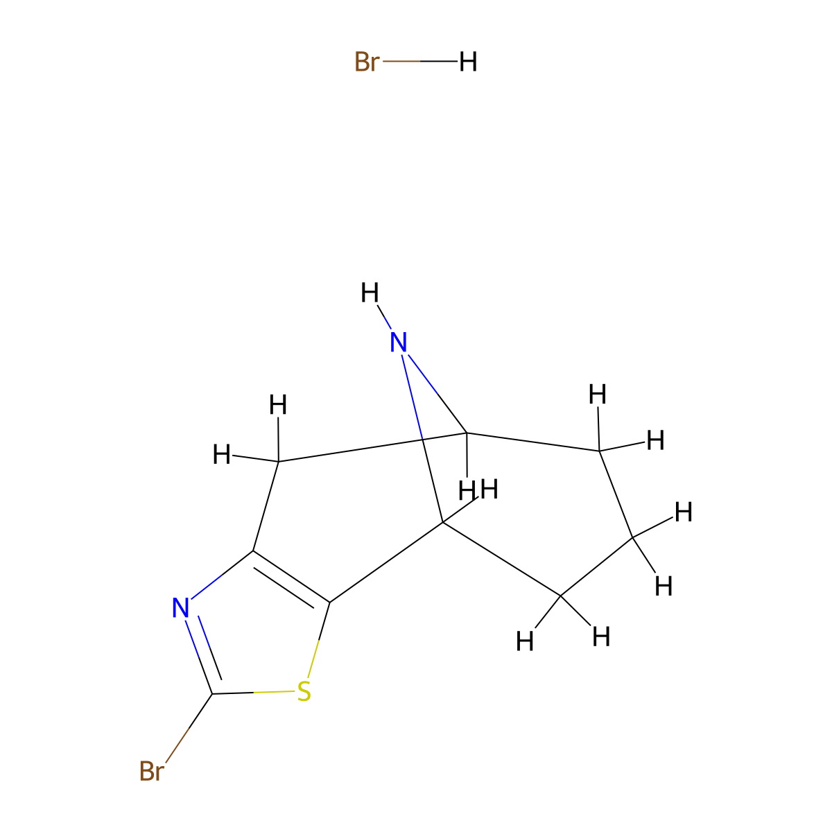 2-Bromo-4,5,6,7,8,9-hexahydro-5,9-epiminocycloocta[d]thiazole hydrobromide molecular structure, CAS 3054582-31-6