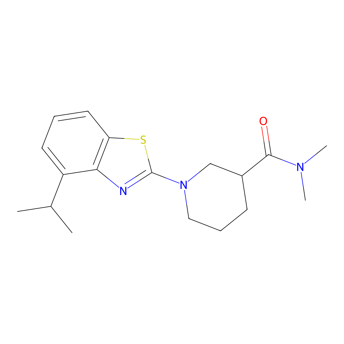 N,N-dimethyl-1-[4-(propan-2-yl)-1,3-benzothiazol-2-yl]piperidine-3-carboxamide molecular structure, CAS 3054582-33-8