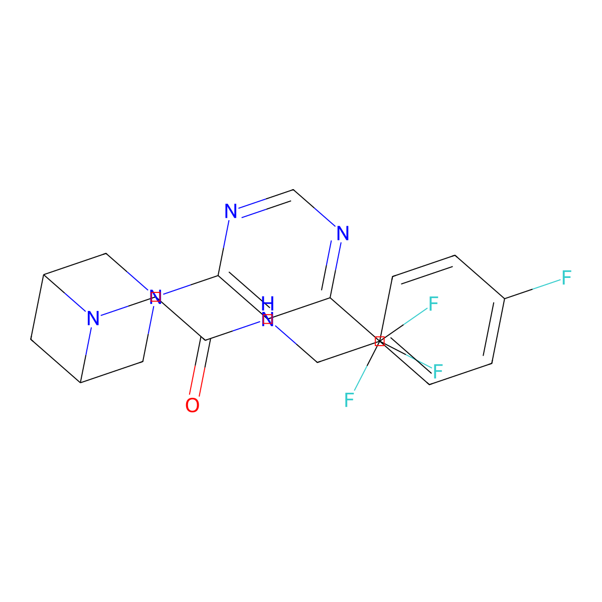 N-[(4-fluorophenyl)methyl]-2-{3-[6-(trifluoromethyl)pyrimidin-4-yl]-3,6-diazabicyclo[3.1.1]heptan-6-yl}acetamide molecular structure, CAS 3054582-45-2
