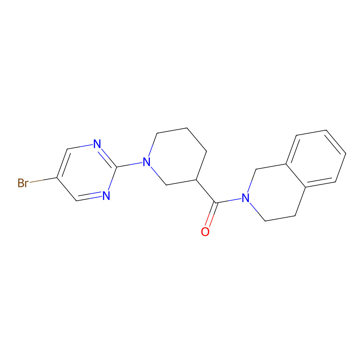2-[1-(5-Bromopyrimidin-2-yl)piperidine-3-carbonyl]-1,2,3,4-tetrahydroisoquinoline molecular structure, CAS 3054582-47-4