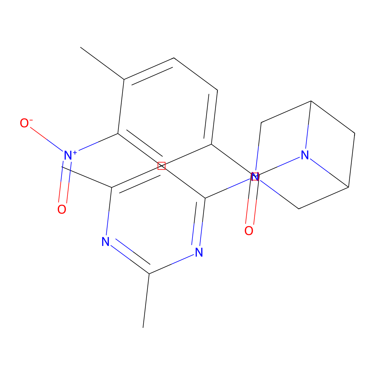 3-(2,6-Dimethylpyrimidin-4-yl)-6-(4-methyl-3-nitrobenzoyl)-3,6-diazabicyclo[3.1.1]heptane molecular structure, CAS 3054582-51-0