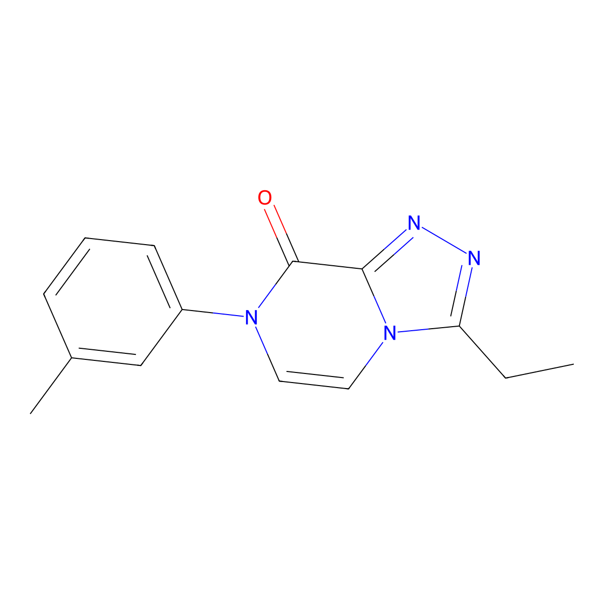 3-ethyl-7-(3-methylphenyl)-7H,8H-[1,2,4]triazolo[4,3-a]pyrazin-8-one molecular structure, CAS 3054582-54-3