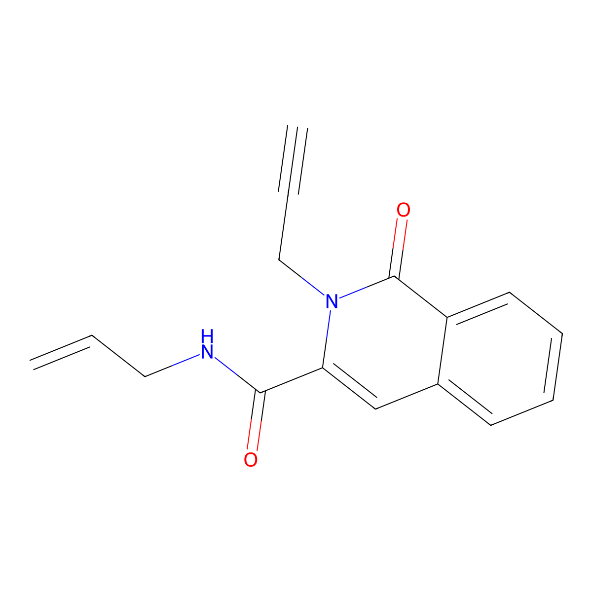 1-oxo-N-(prop-2-en-1-yl)-2-(prop-2-yn-1-yl)-1,2-dihydroisoquinoline-3-carboxamide molecular structure, CAS 3054582-64-5