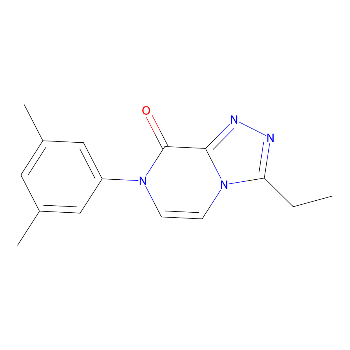 7-(3,5-dimethylphenyl)-3-ethyl-7H,8H-[1,2,4]triazolo[4,3-a]pyrazin-8-one molecular structure, CAS 3054582-71-4