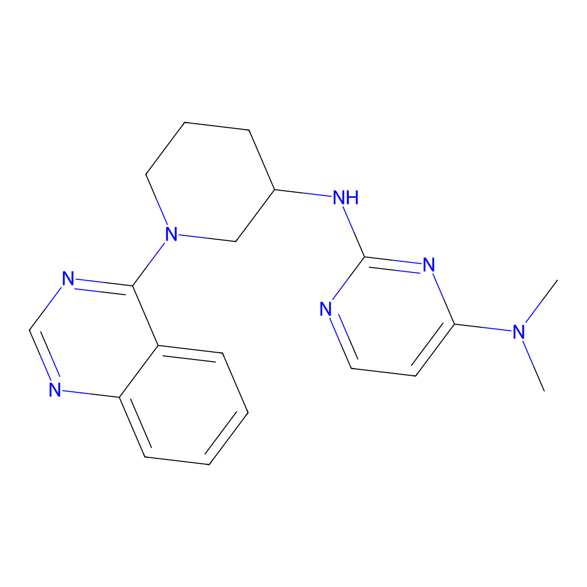 N4,N4-dimethyl-N2-[1-(quinazolin-4-yl)piperidin-3-yl]pyrimidine-2,4-diamine molecular structure, CAS 3054582-79-2