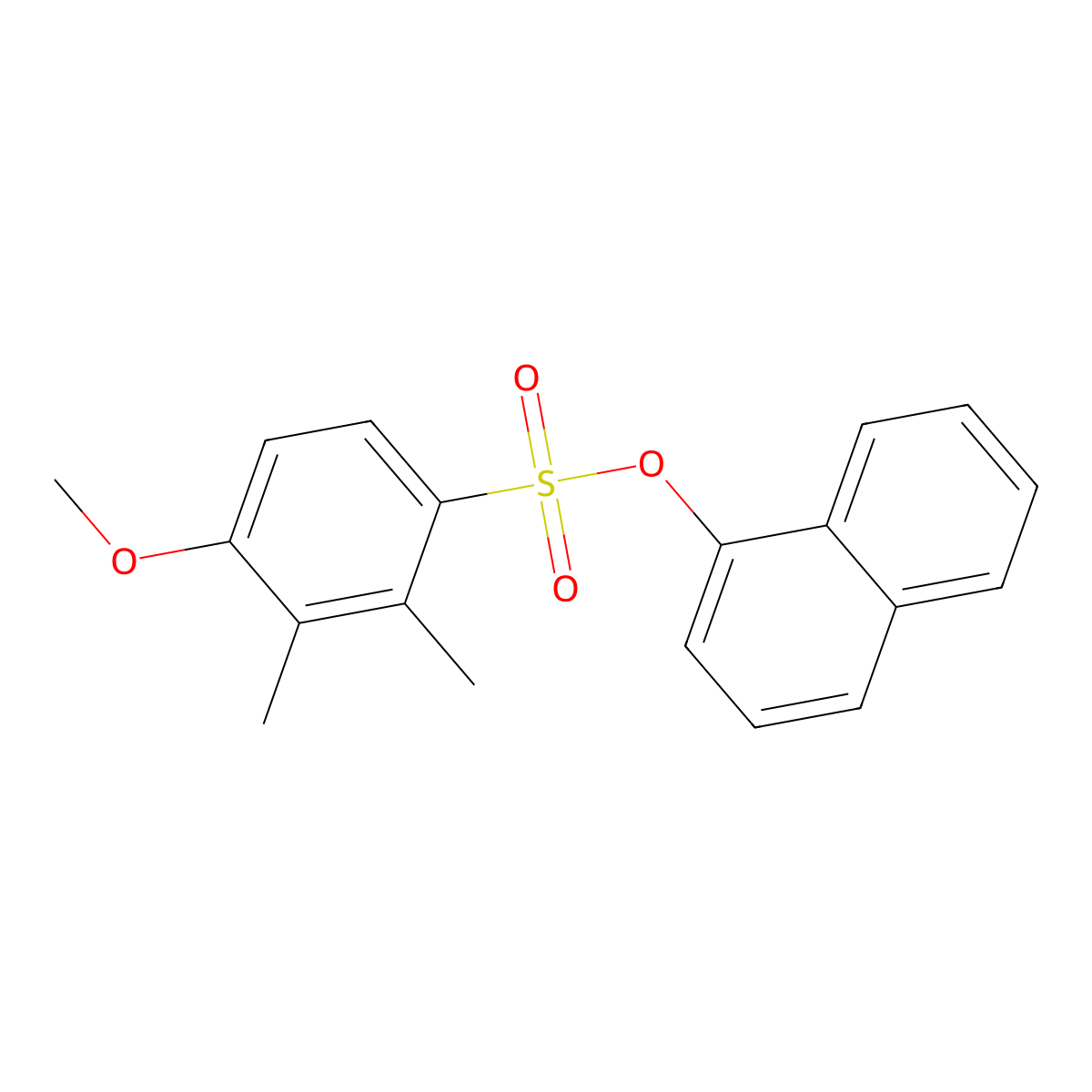 Naphthalen-1-yl 4-methoxy-2,3-dimethylbenzene-1-sulfonate molecular structure, CAS 3054582-84-9
