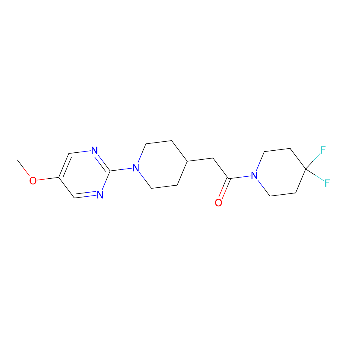 1-(4,4-Difluoropiperidin-1-yl)-2-[1-(5-methoxypyrimidin-2-yl)piperidin-4-yl]ethan-1-one molecular structure, CAS 3054582-87-2