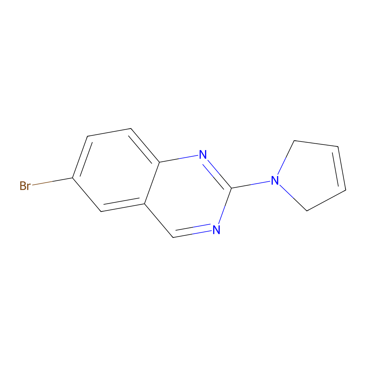 6-bromo-2-(2,5-dihydro-1H-pyrrol-1-yl)quinazoline molecular structure, CAS 3054582-90-7