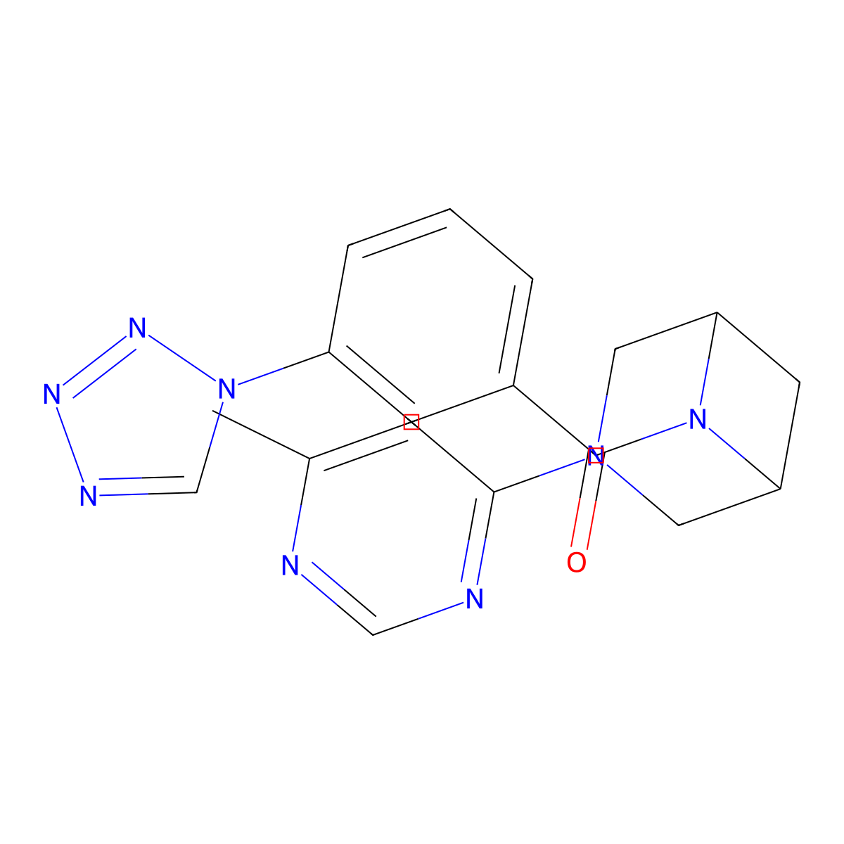 3-(6-methylpyrimidin-4-yl)-6-[3-(1H-1,2,3,4-tetrazol-1-yl)benzoyl]-3,6-diazabicyclo[3.1.1]heptane molecular structure, CAS 3054583-00-2