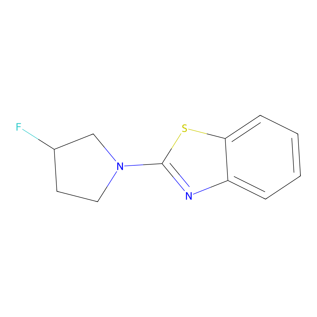 2-(3-Fluoropyrrolidin-1-yl)-1,3-benzothiazole molecular structure, CAS 3054583-05-7