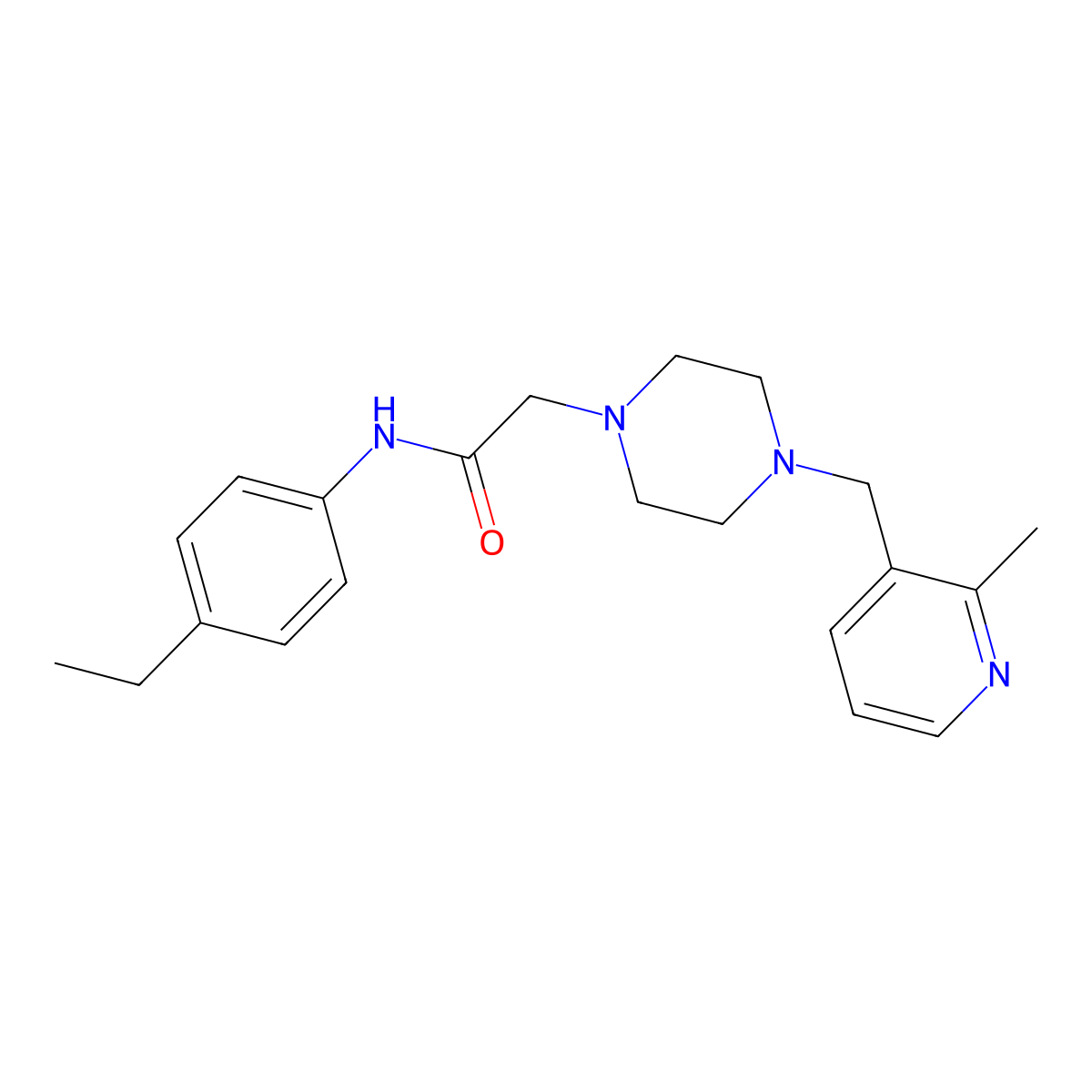 N-(4-ethylphenyl)-2-{4-[(2-methylpyridin-3-yl)methyl]piperazin-1-yl}acetamide molecular structure, CAS 3054583-10-4