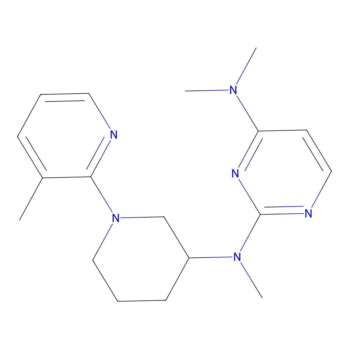 N2,N4,N4-trimethyl-N2-[1-(3-methylpyridin-2-yl)piperidin-3-yl]pyrimidine-2,4-diamine molecular structure, CAS 3054583-13-7