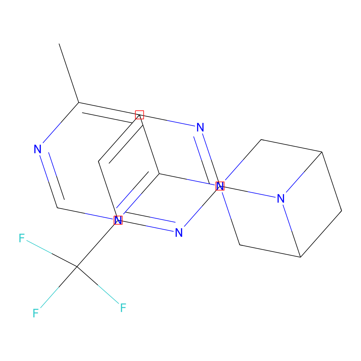 3-(6-Methylpyrimidin-4-yl)-6-[4-(trifluoromethyl)pyrimidin-2-yl]-3,6-diazabicyclo[3.1.1]heptane molecular structure, CAS 3054583-21-7