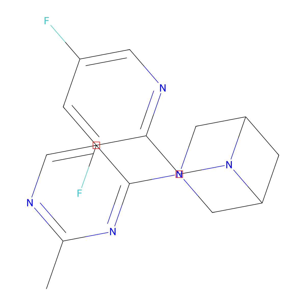 6-[(3,5-Difluoropyridin-2-yl)methyl]-3-(2-methylpyrimidin-4-yl)-3,6-diazabicyclo[3.1.1]heptane molecular structure, CAS 3054583-45-5