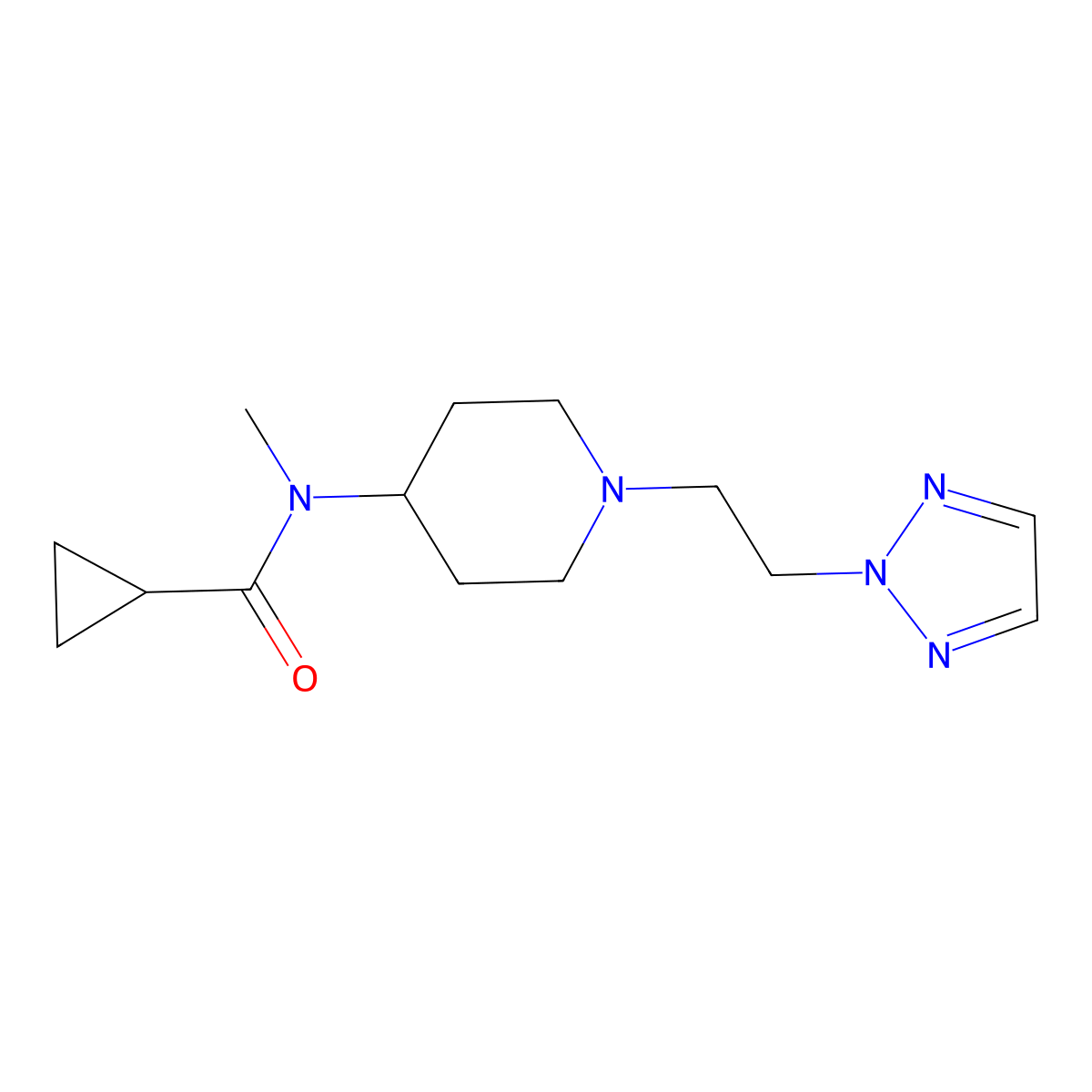 N-methyl-N-{1-[2-(2H-1,2,3-triazol-2-yl)ethyl]piperidin-4-yl}cyclopropanecarboxamide molecular structure, CAS 3054583-61-5
