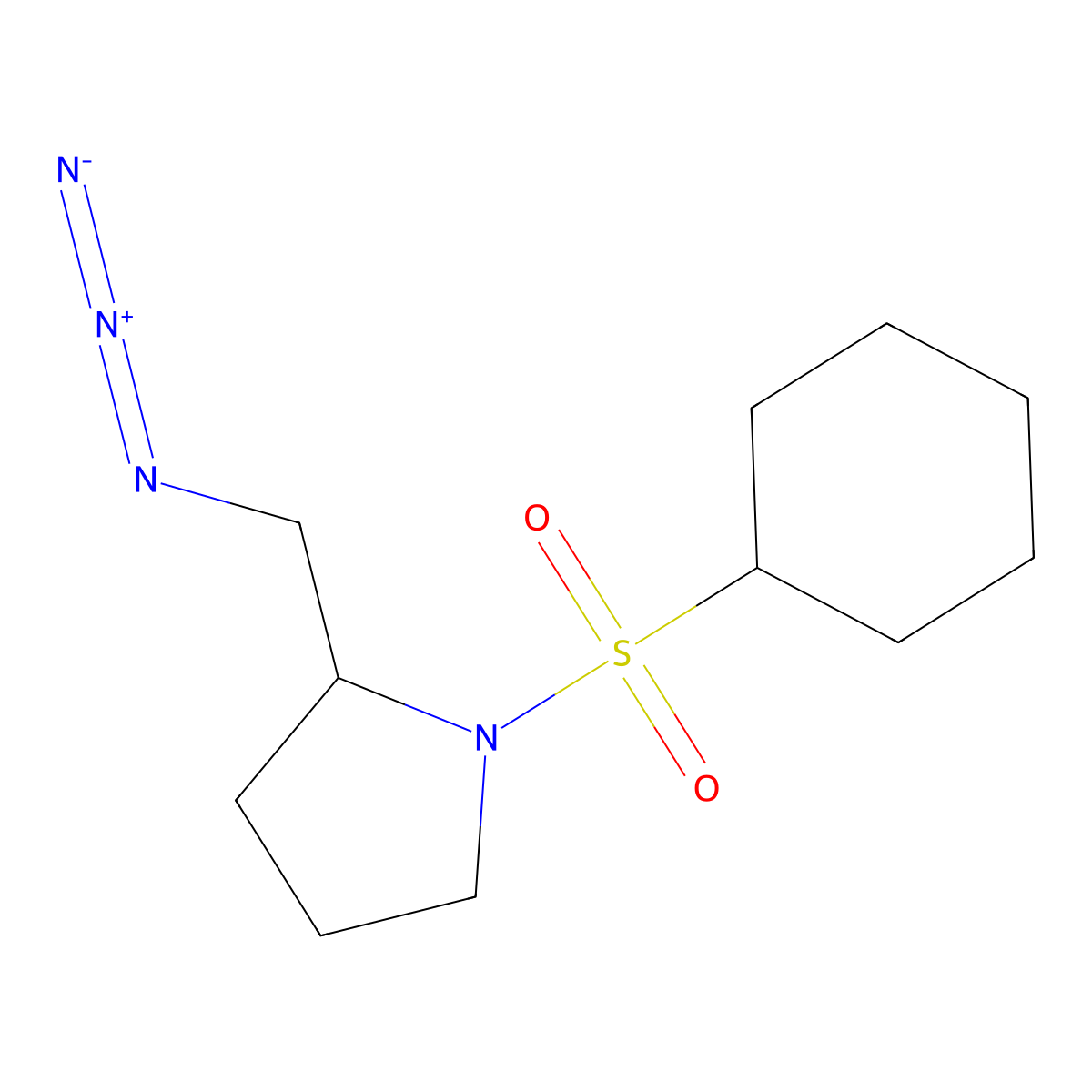 2-(Azidomethyl)-1-(cyclohexanesulfonyl)pyrrolidine molecular structure, CAS 3054583-70-6