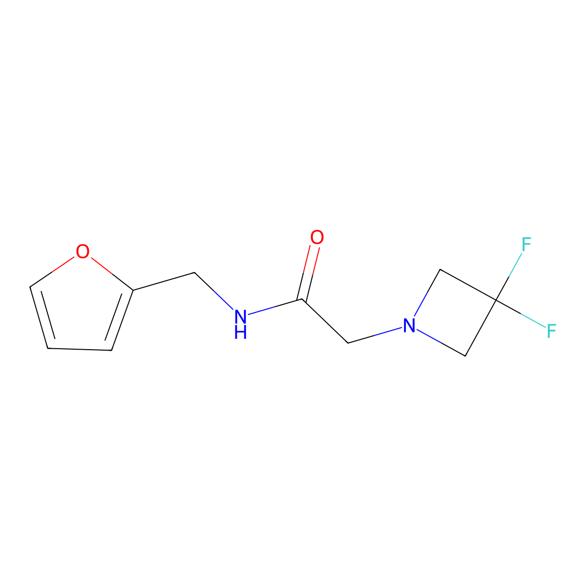2-(3,3-difluoroazetidin-1-yl)-N-[(furan-2-yl)methyl]acetamide molecular structure, CAS 3054583-72-8
