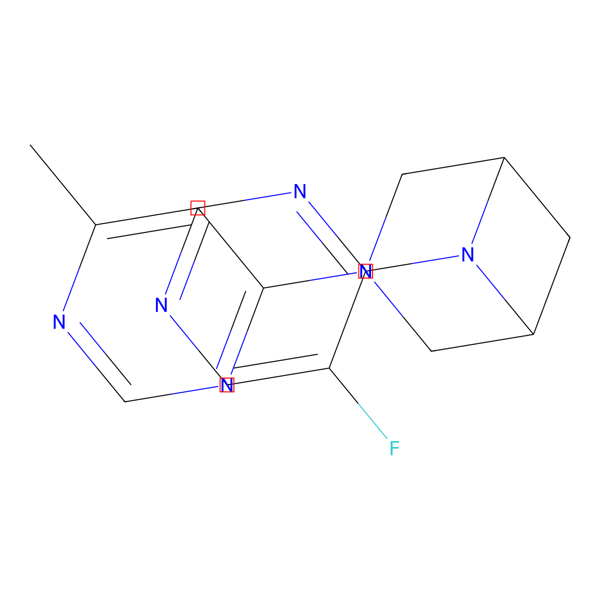 6-(5-Fluoropyrimidin-4-yl)-3-(6-methylpyrimidin-4-yl)-3,6-diazabicyclo[3.1.1]heptane molecular structure, CAS 3054583-75-1